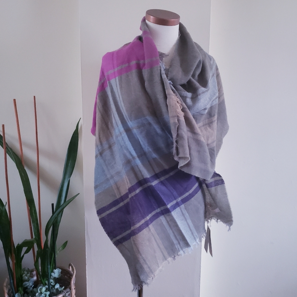 Cristina Chiti NWT Wool Blend Scarf - MULTI Made In ITALY - 74" × 20.5"